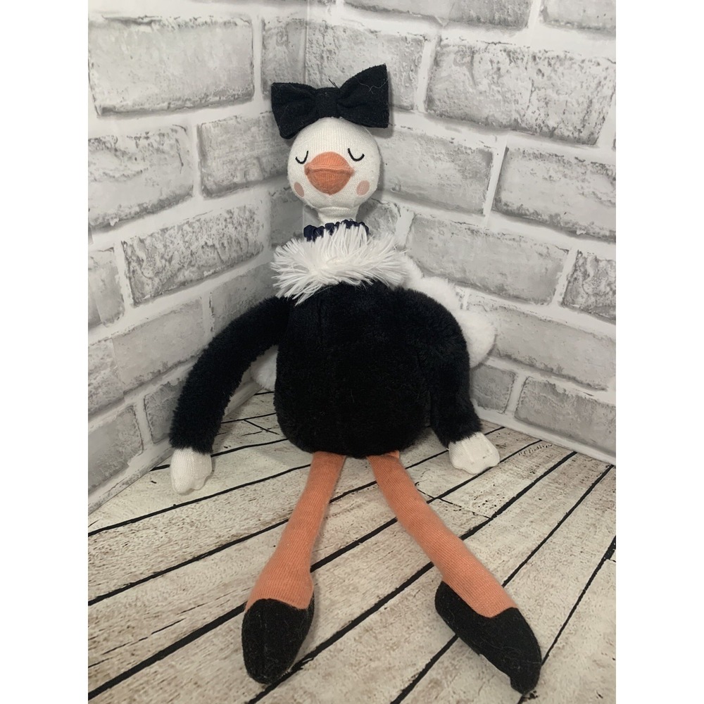 Pillowfort‎ ballerina ostrich plush bird black white pink ballet stuffed doll